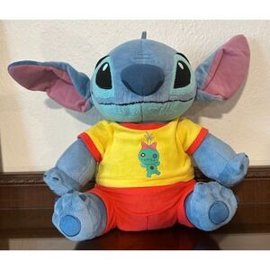 RARE 12'' Disney Lilo and Stitch Stitch Plush Scrump Shirt & Red‎ Shorts Outfit
